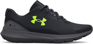 Under Armour Surge 3 Running Shoes black and yellow features a cushioned bottom